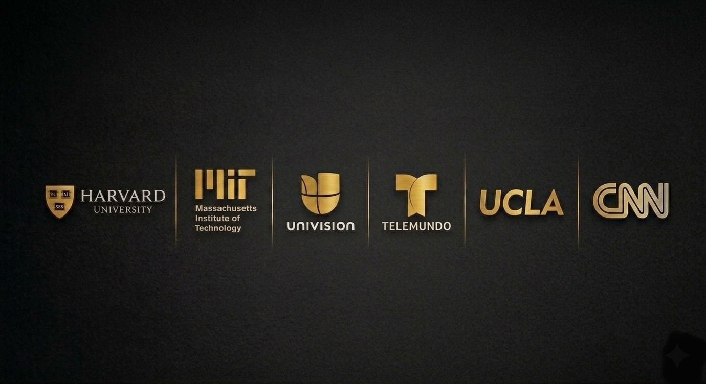 Harvard · MIT · Univision · Telemundo · UCLA · EY · CNN · Apple